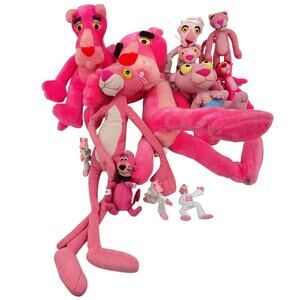 3+ LB Vintage Mixed Lot Pink Panther Plush Toys Stuffed Animals Pre-Owned